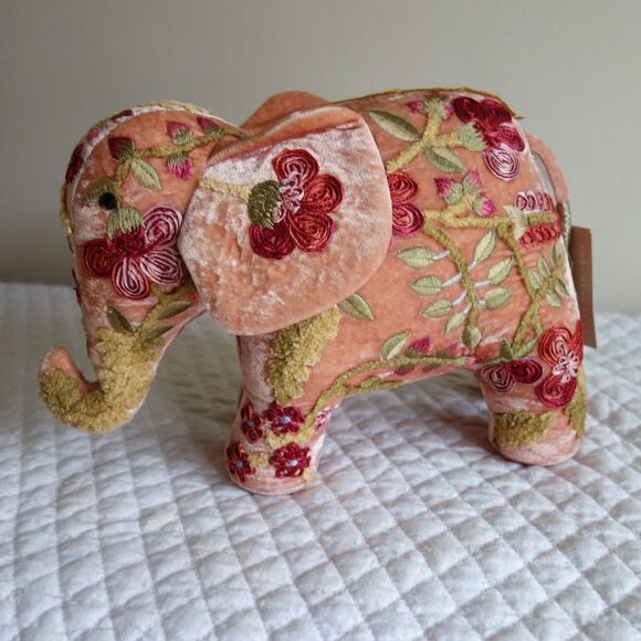 anke dreschsel Other - NWT ANKE DRESCHSEL Handmade “HOPE” New Rose Elephant Plush Silk Velvet Embroider